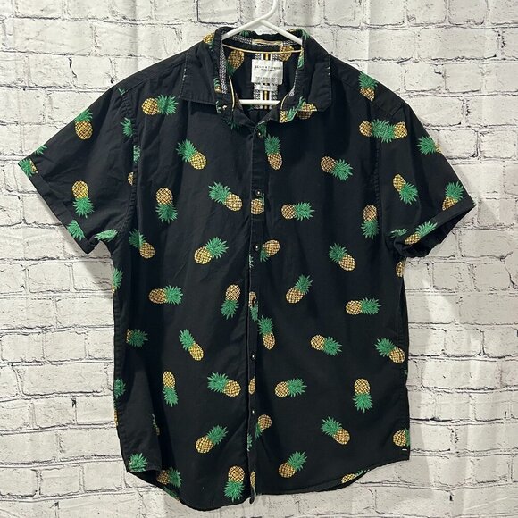 Men's Denim and Flower button down shirt Size L - Picture 1 of 3